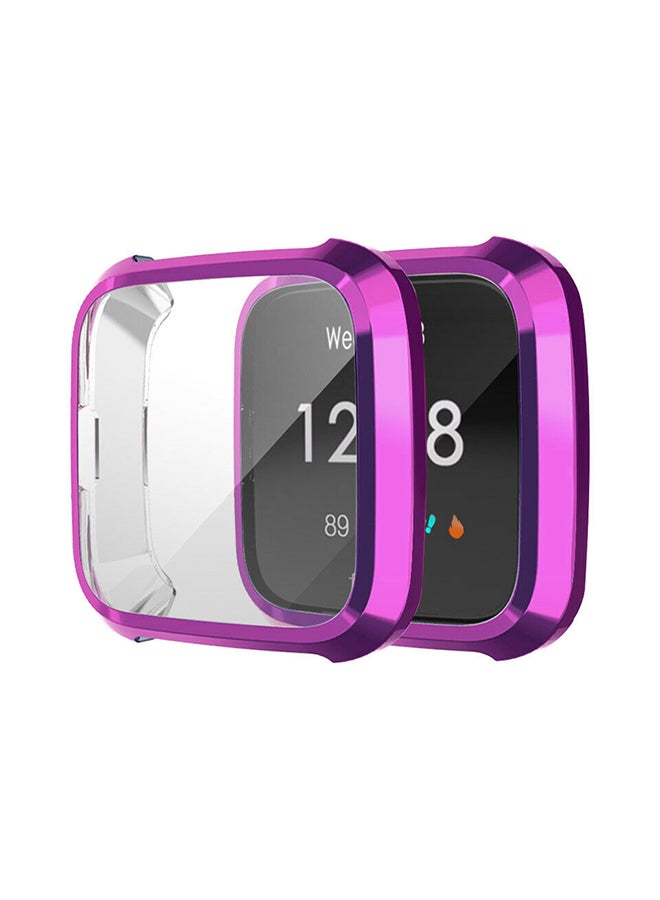 Slim Full Screen Protector Protect Frame Case Cover For Fitbit Versa Lite Watch Purple - Image 1